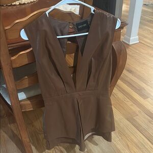 DO+BE Chocolate Brown V-Neck Top